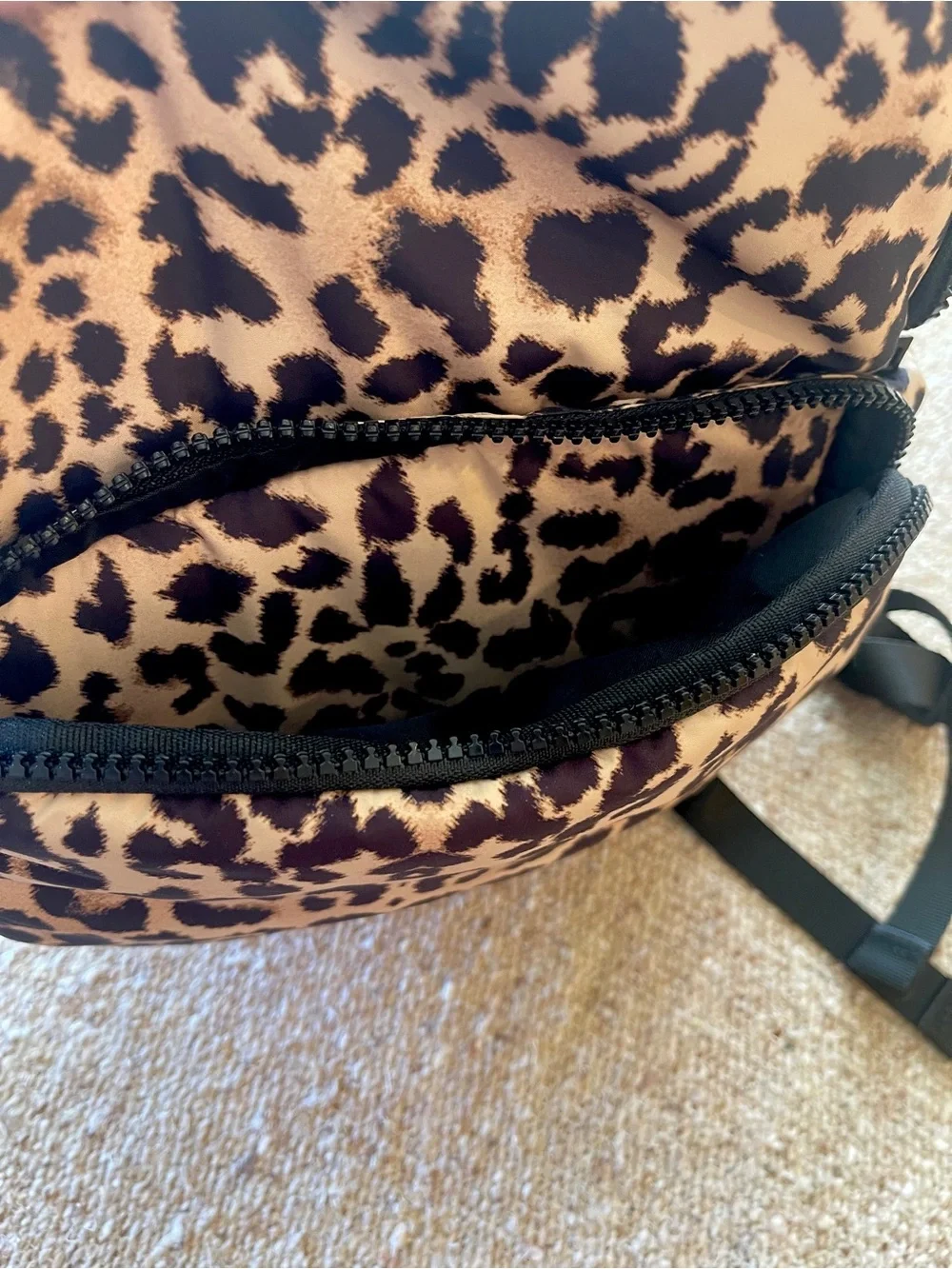 Leopard Print Mini Backpack - Black & Tan